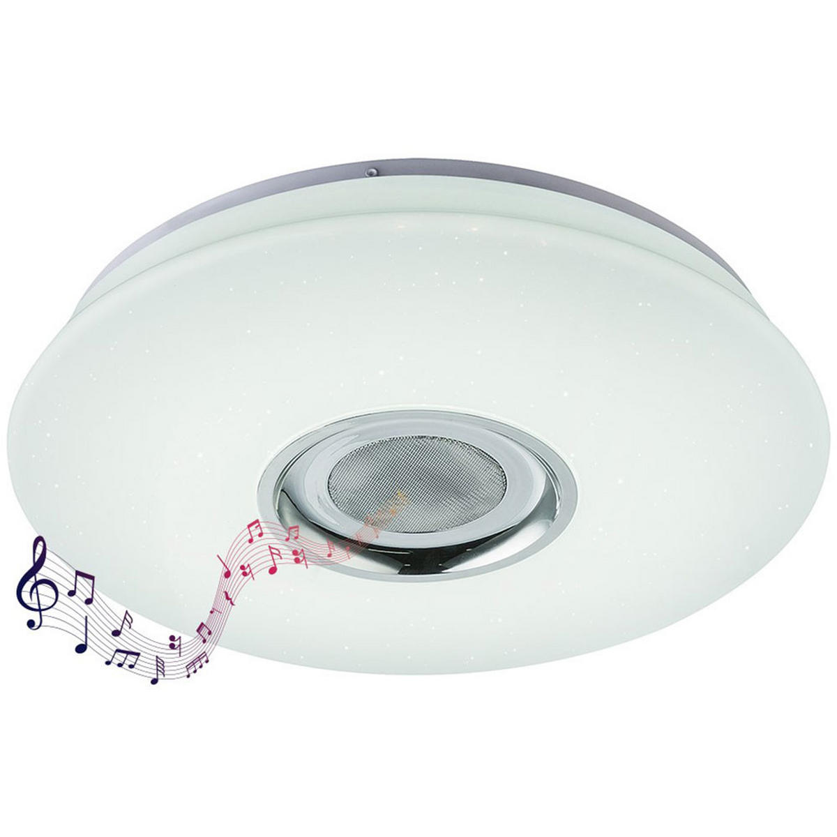 LED DECKENLEUCHTE Weiß mit Bluetooth und Lautsprecher - Weiß, Kunststoff (40/40/7.8cm) - Globo Lighting