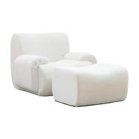 SESSEL DE-35123 mit Hocker Ivory - Weiß, Textil (94/78.5/113cm) - ComfortXL
