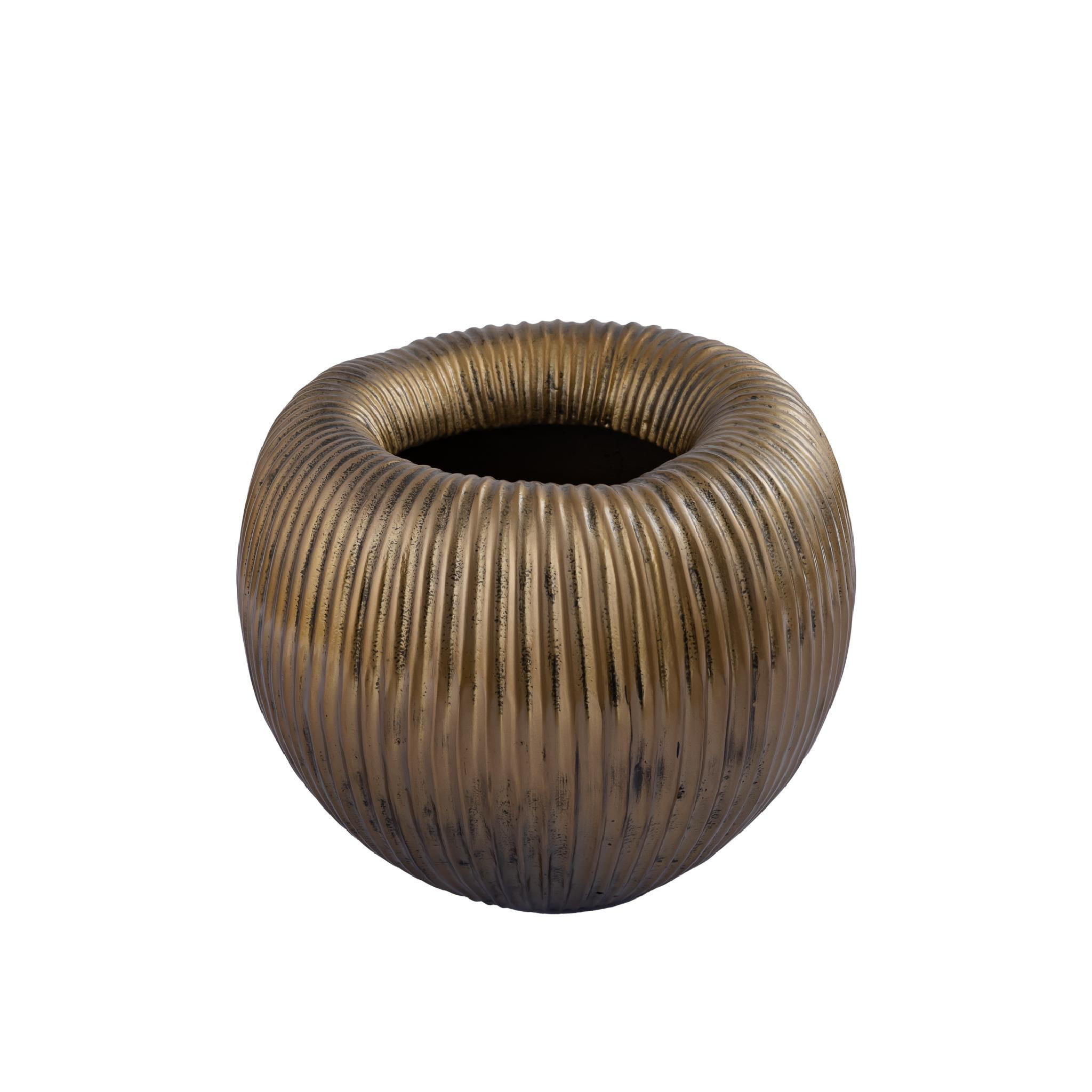 TOPF Russel Gold 32/32/30cm - Goldfarben, Metall (30cm) - PTMD Collection