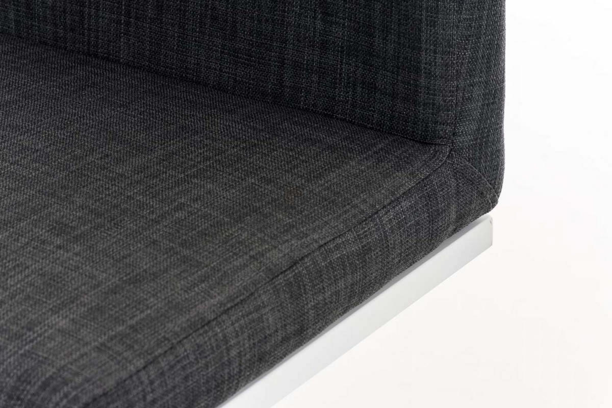 BARHOCKER 2er Set Stoff Dunkelgrau - Dunkelgrau/Weiß, Textil/Metall (42/86/44cm) - CLP