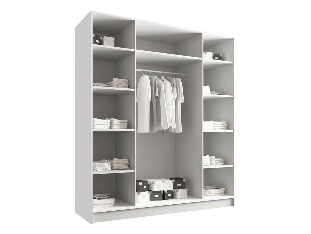 KLEIDERSCHRANK Santi I - Eichefarben/Schwarz, Holzwerkstoff/Metall (200/215/58cm) - MIRJAN24
