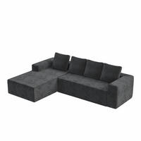 ECKSOFA Cloud L-Form mit rechter Chaise, DE-42592, Grau - Grau, Textil (261/168cm)