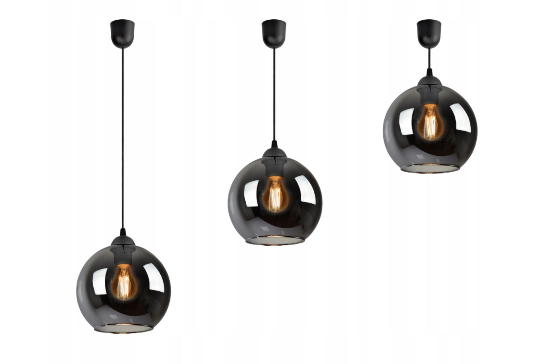 PENDELLEUCHTE HAGEN - Transparent/Anthrazit, Glas/Metall (20/20/80cm) - kiki design