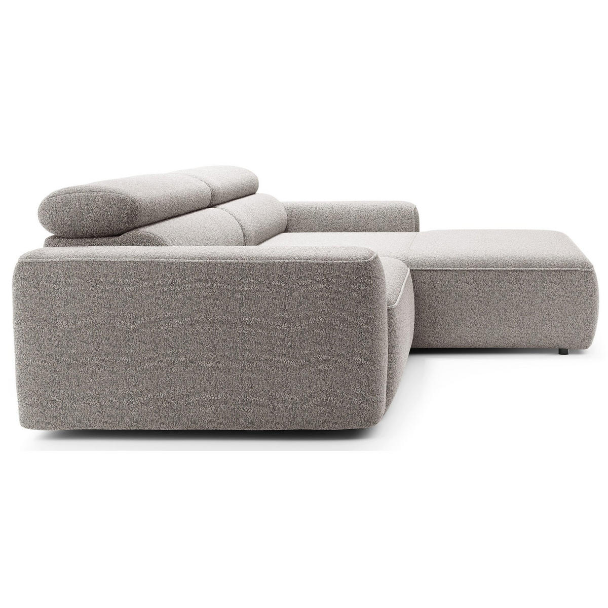 ECKSOFA Fando mit Schlaffunktion, L-Form, 4-Sitzer 252 cm, rechts Flechtstoff Greige - Taupe/Schwarz, Holz/Kunststoff (182/252cm) - Selsey