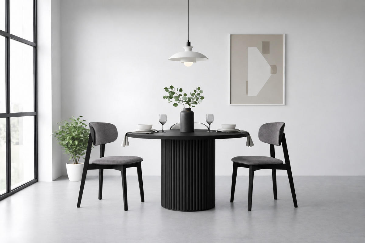 STUHL Korinn II 80 x 46 x 43 cm, grau, schwarz - Schwarz/Grau, Metall (46/85/43cm) - Margaret Hadas24