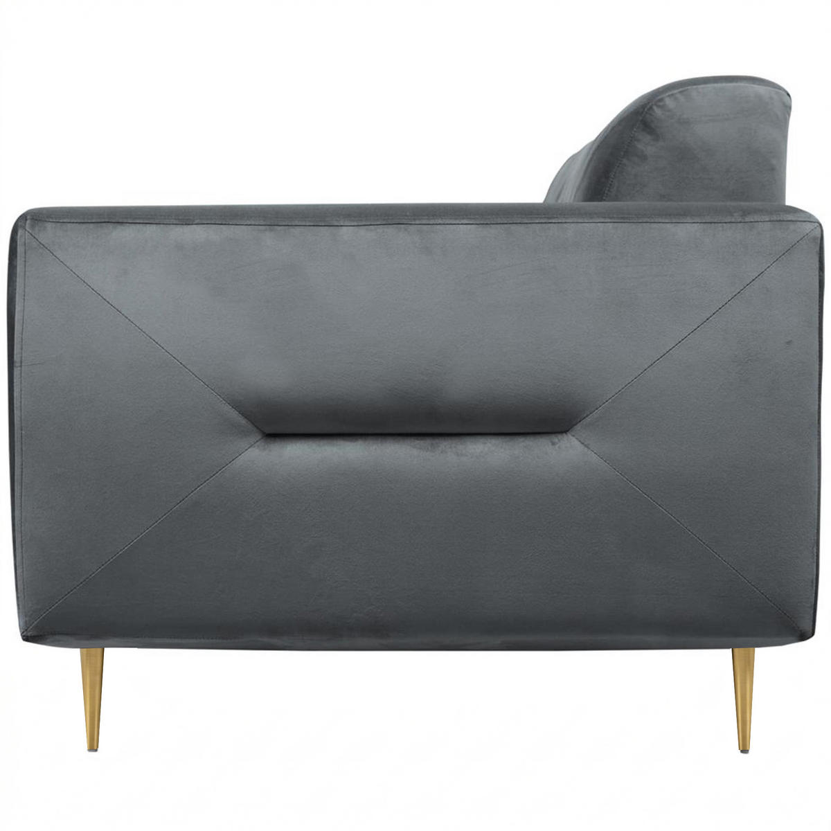 2-SITZER SOFA Venezia dunkelgrau mit goldenen Beinen - Dunkelgrau/Goldfarben, Textil (172/85/94cm) - Beautysofa