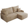 ECKSCHLAFSOFA ARPA L Beige Plüsch - rechts - Beige/Schwarz, Kunststoff/Textil (150/198cm) - MKS
