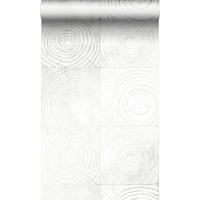TAPETE Querschnitte von Baumstämmen 53 cm x 10.05 m - Weiß, Papier (53/1000cm) - Origin Wallcoverings
