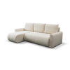 ECKSOFA Primo mit Schlaffunktion und Bettkasten in Cordstoff - Creme/Schwarz, Holz/Holzwerkstoff (230/149cm) - Ravio