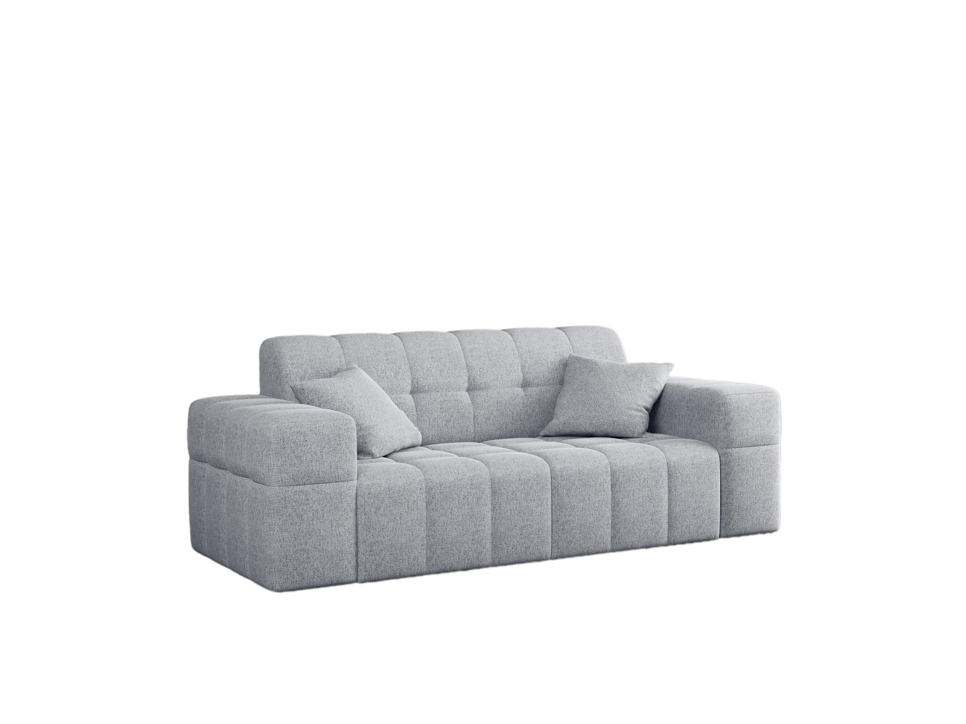 SOFA 2-sitzer Couch serie NIMES Stoff Verita Grau - Grau, Holz (183/82/92cm) - Kaiser Möbel