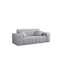 SOFA 2-sitzer Couch serie NIMES Stoff Verita Grau - Grau, Holz (183/82/92cm) - Kaiser Möbel