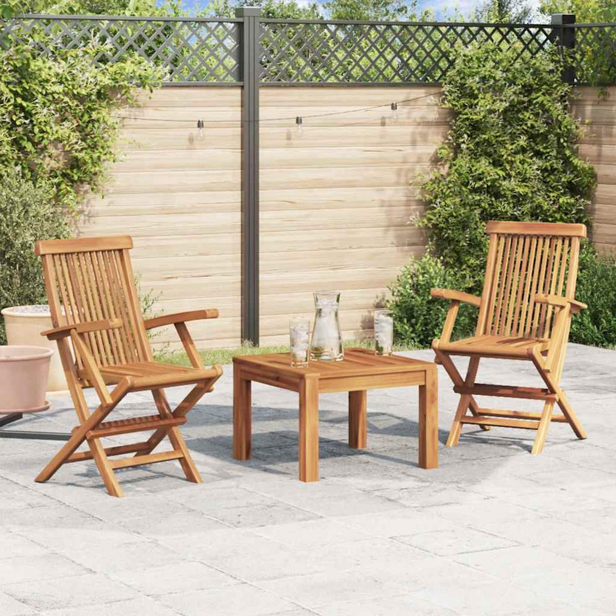 GARTENKLAPPSESSEL, 55/60/89 cm, aus Massivholz Teak, 2er-Set - Braun, Holz (55/89/60cm) - vidaXL
