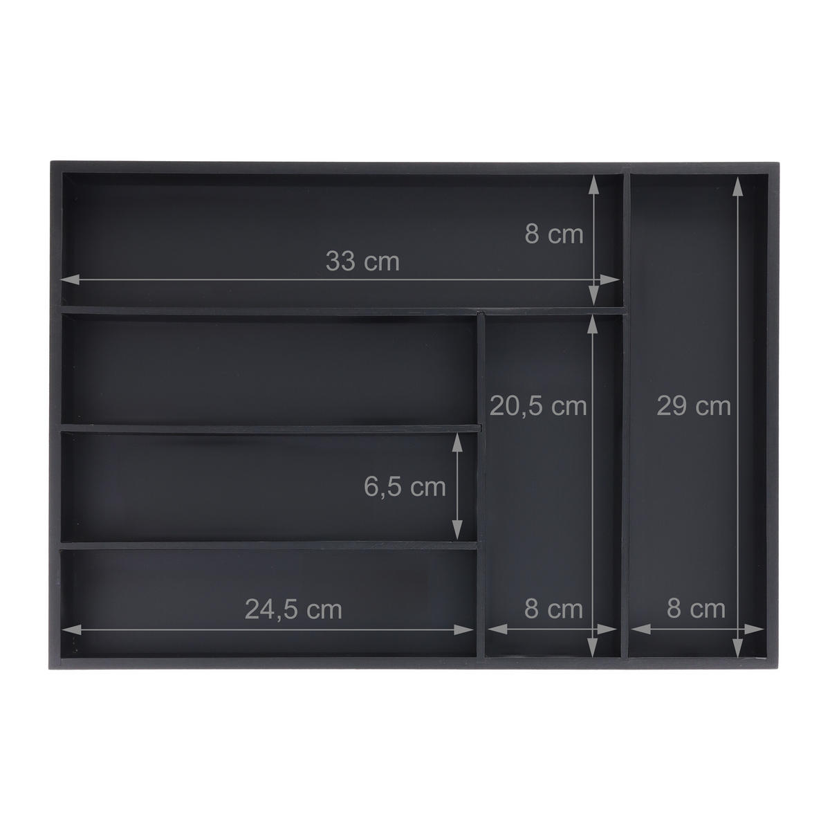 BESTECKKASTEN - Schwarz, Holz/Holzwerkstoff (43/5/30.5cm) - Relaxdays