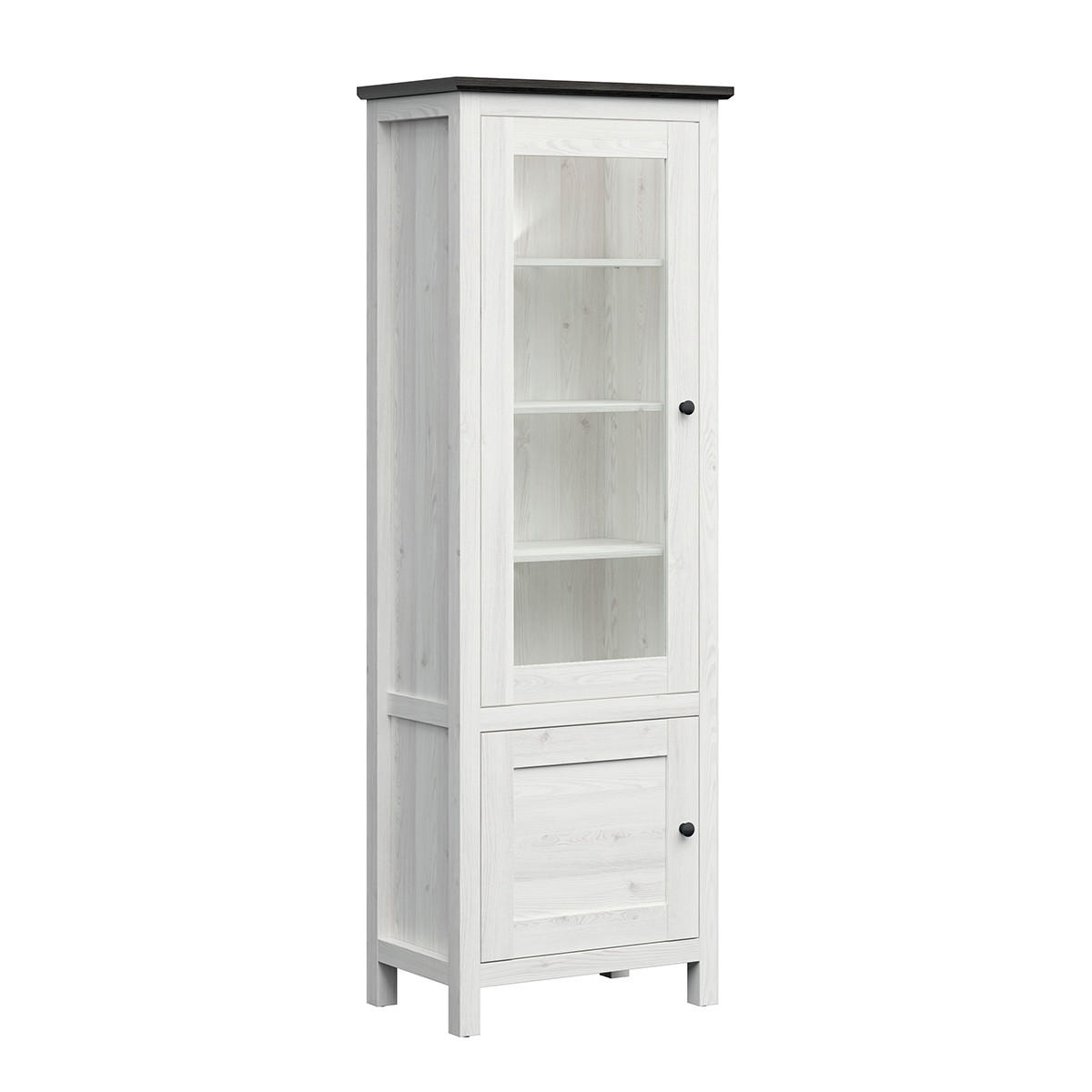 VITRÍNA Duck Bílá s patinou a tmavým dřevem - bílá, kompozitní dřevo (71/203/44cm) - Petits-meubles