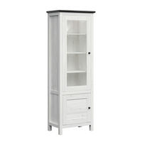 VITRÍNA Duck Bílá s patinou a tmavým dřevem - bílá, kompozitní dřevo (71/203/44cm) - Petits-meubles