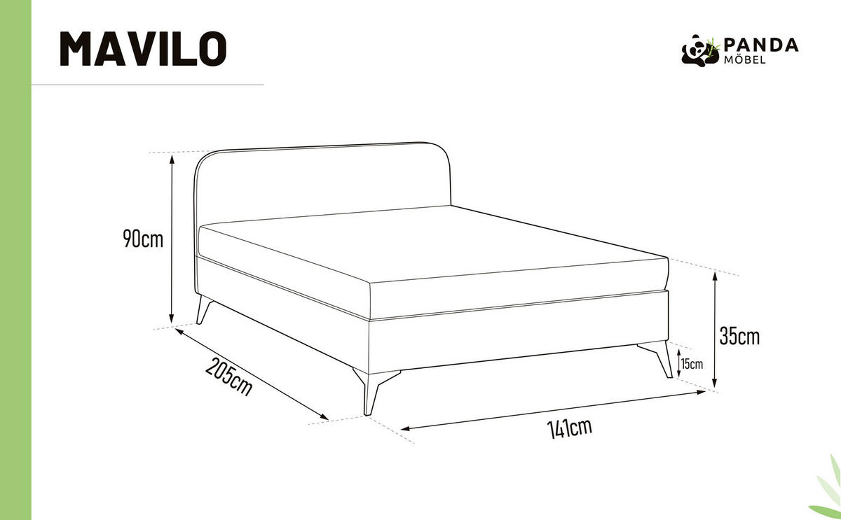 POLSTERBETT Mavilo 140 x 200 cm mit Bettkasten und Lattenrost federkernmatratze 18cm - dunkelgrau - Dunkelgrau, Holz (140/200cm) - Panda Möbel
