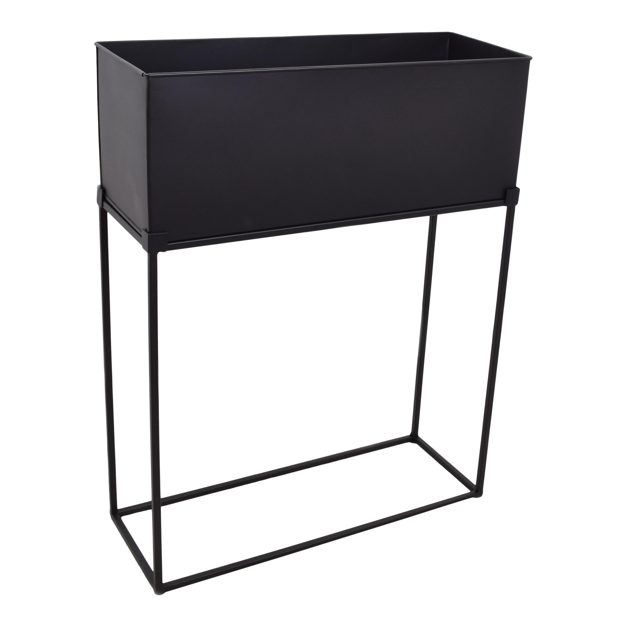 STEHENDER PFLANZKÜBEL Flora Schwarz - Schwarz, Metall (55/70/20cm) - LOFT42