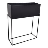 STEHENDER PFLANZKÜBEL Flora Schwarz - Schwarz, Metall (55/70/20cm) - LOFT42