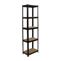 REGAL crna smeđa teški 5 polica - višebojno, drvni materijal/metal (50/180/30cm) - Relaxdays