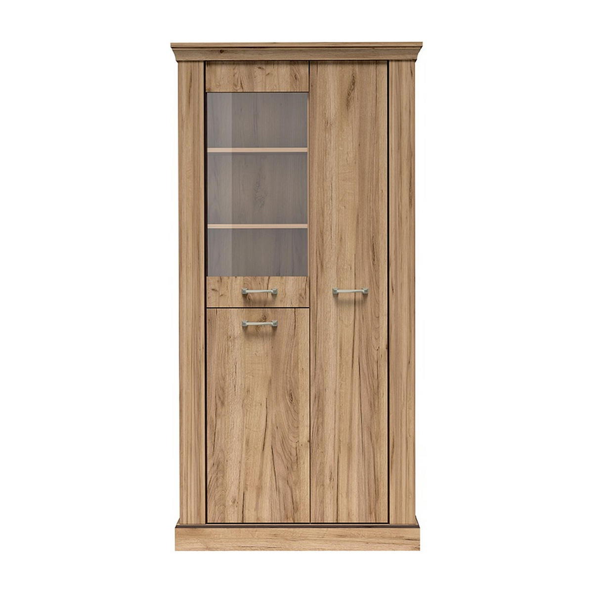 VITRINE Antica New AN-10 97 x 198 x 42 cm Kraft Gold - Wildeiche, Holzwerkstoff/Metall (97/198/42cm) - Koseto