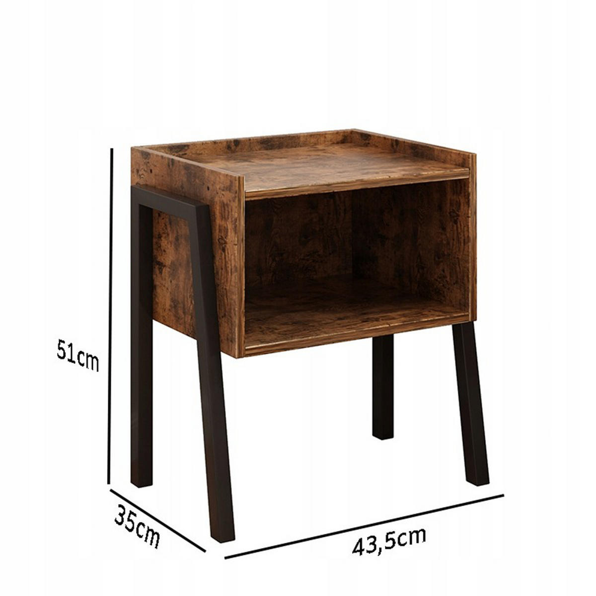 NACHTTISCH, braun 43,5/25/51 cm - Braun, Holzwerkstoff (43.5/51/35cm)