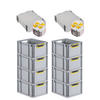 EUROBOX 8x Nextgen Color Mit Auflagedeckel 22x30x40cm Griffe Gelb Offen - Gelb, Kunststoff (30/22/40cm) - PROREGAL