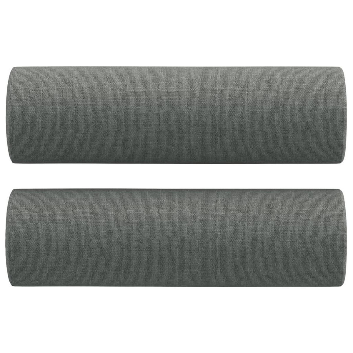 SOFAGARNITUR 4-TLG. Mit Kissen Dunkelgrau Stoff - Grau, Textil (50/41/60cm) - vidaXL