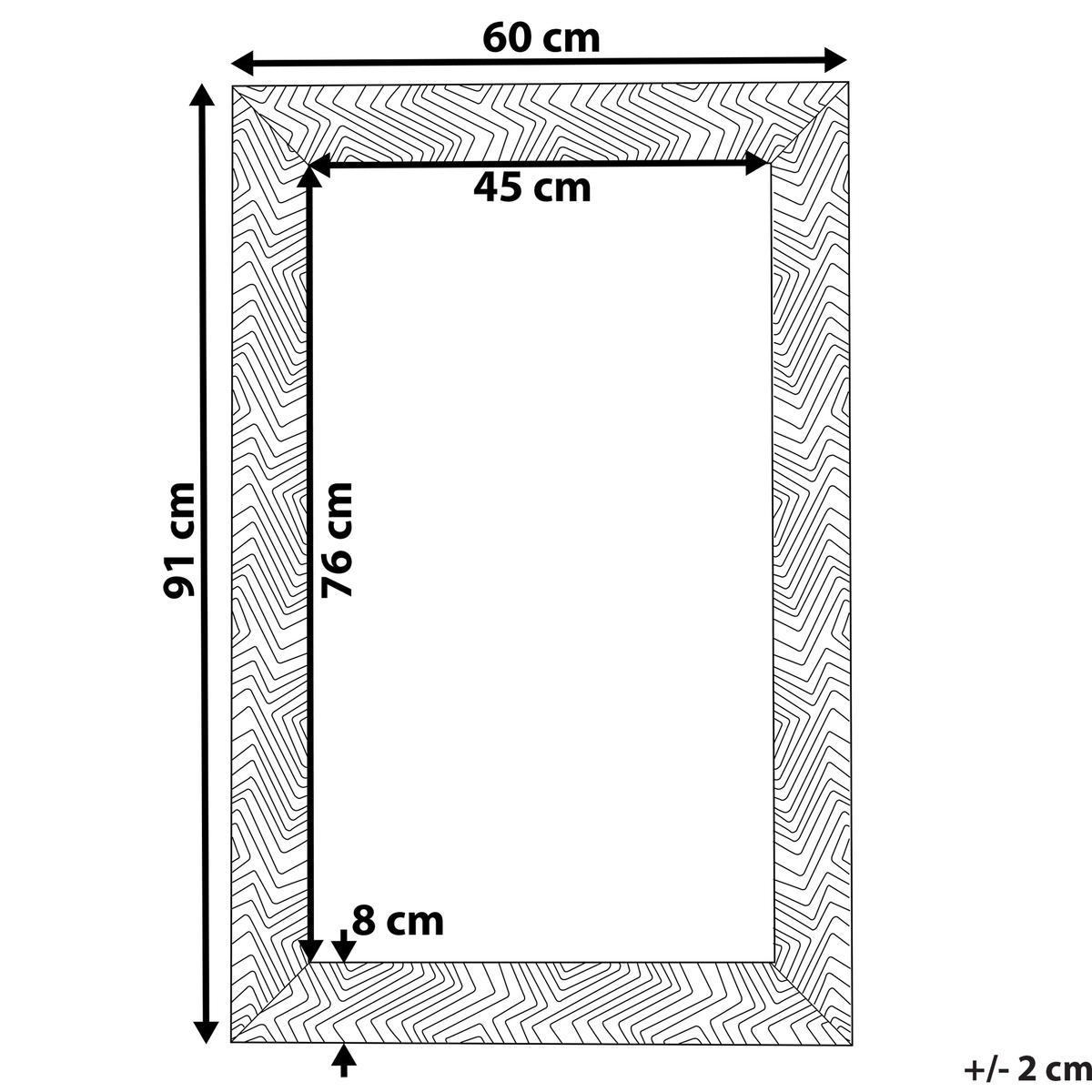 WANDSPIEGEL graurechteckig60/91cmNEVEZ Nevez - Grau, Kunststoff (60/91/2cm) - Beliani
