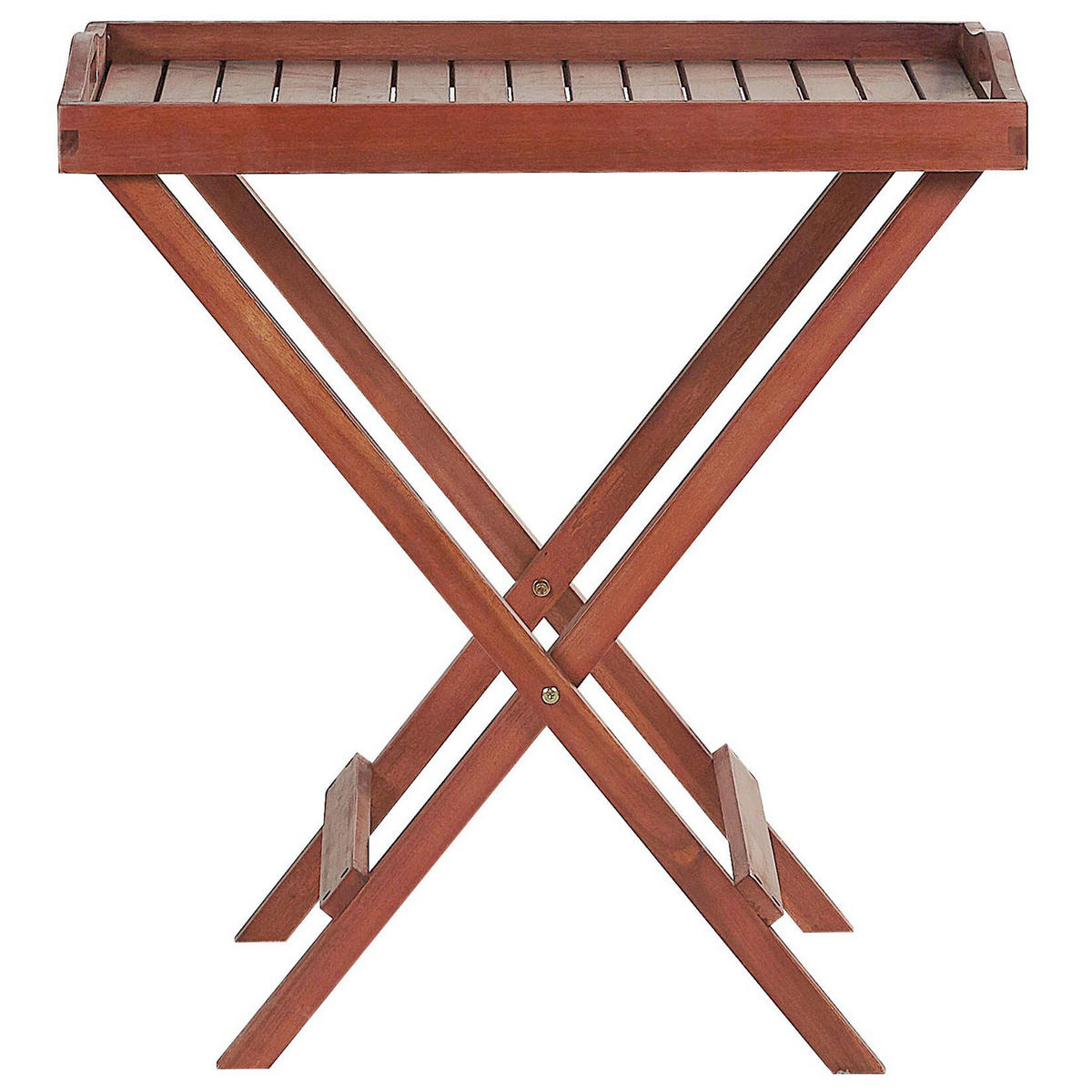 GARTENTISCH Massivholz Dunkler Holzfarbton Toscana - Dunkelbraun, Holz (68/45/73cm) - Beliani