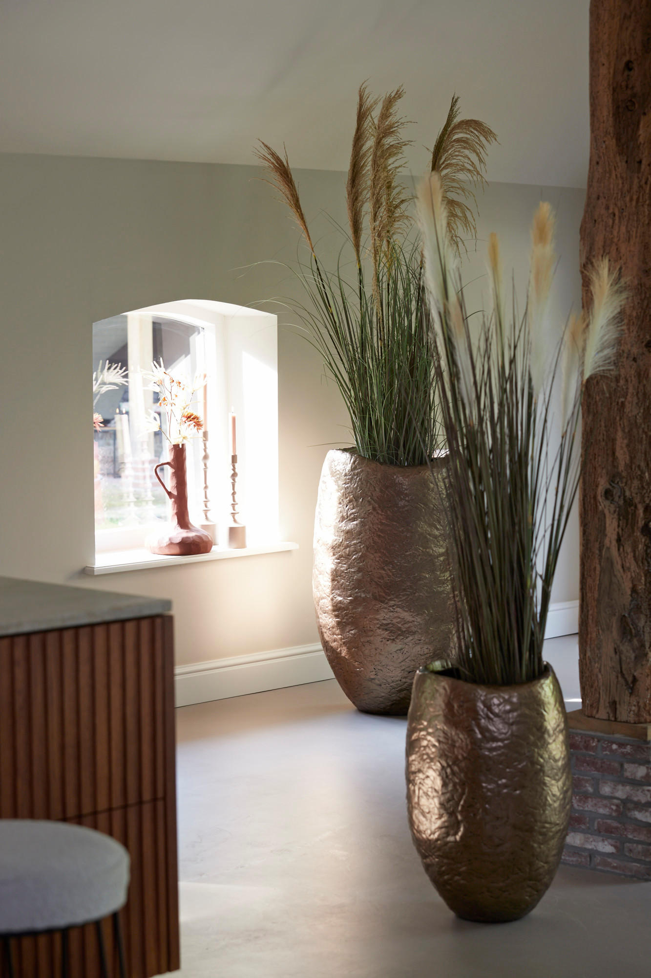 Thumbnail - Light & Living Vase, Bronze, Stein, Rund, 90 cm, CE, Dekoration, Vasen, Keramikvasen