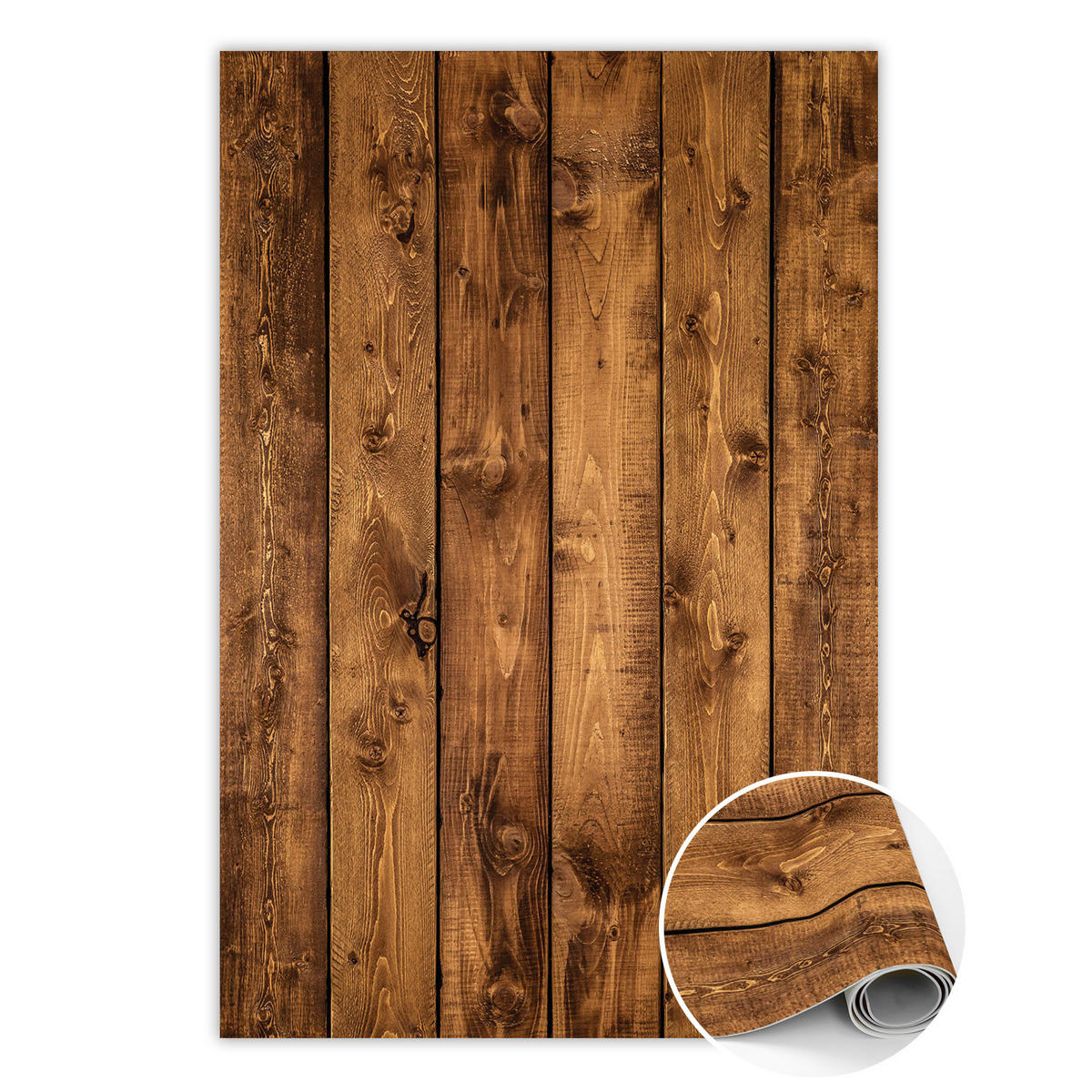 VINYL TEPPICH 150x225 cm Vertikale Bretter - Kastanienfarben, Kunststoff (150/225cm) - TULUP