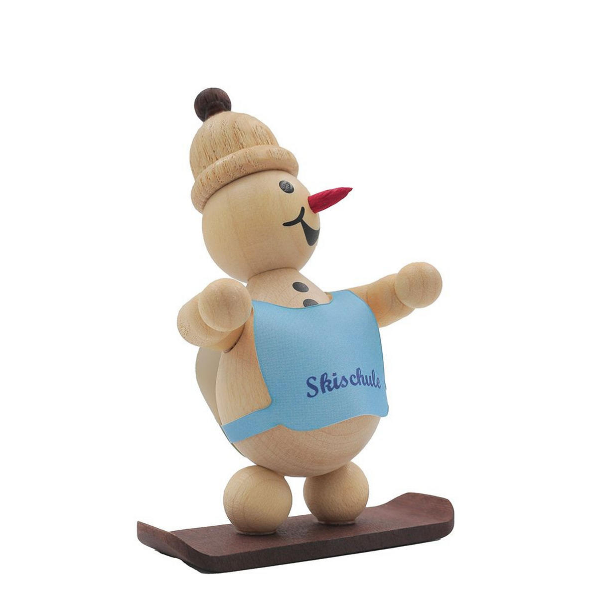 HOLZFIGUR Schneemann Junior Skianfänger mit Snowboard stehend 9 cm - Multicolor, Holz (8/1/0.1cm)