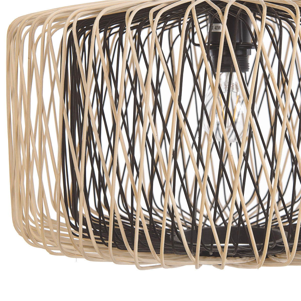 HÄNGELEUCHTE Javari 45/45/120 cm - Hellbraun, Holz (45/45/120cm) - Beliani
