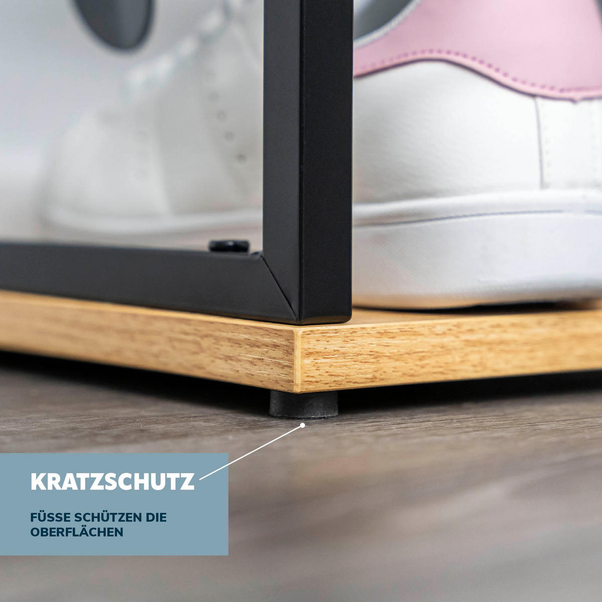 SCHUHREGAL, schwarz - Schwarz, Metall (28/90.5/28cm) - eluno