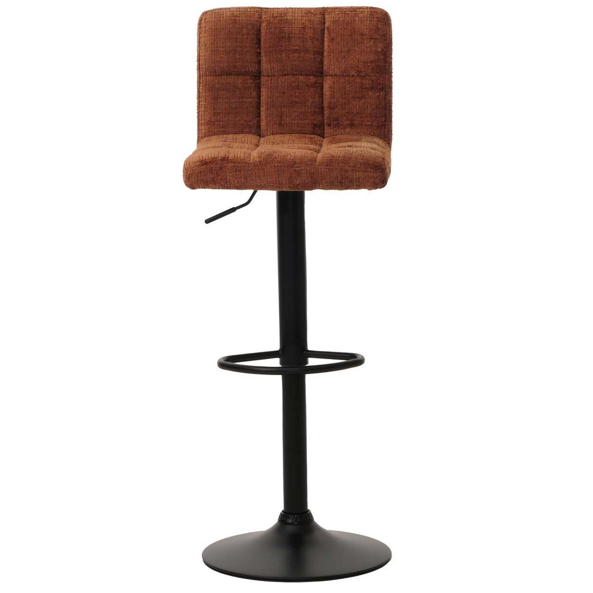 BARHOCKER 2er-Set gepolstert mit Lehne Sitzhöhe 63-83cm höhenverstellbar drehbar Stoff Chenille terracotta - Orange, Textil (38/107/41cm) - PROREGAL