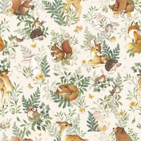 VLIESTAPETE Forest, Waldtiere 50cm x 10m, beige - Beige, Papier (50/1000cm) - Lilipinso