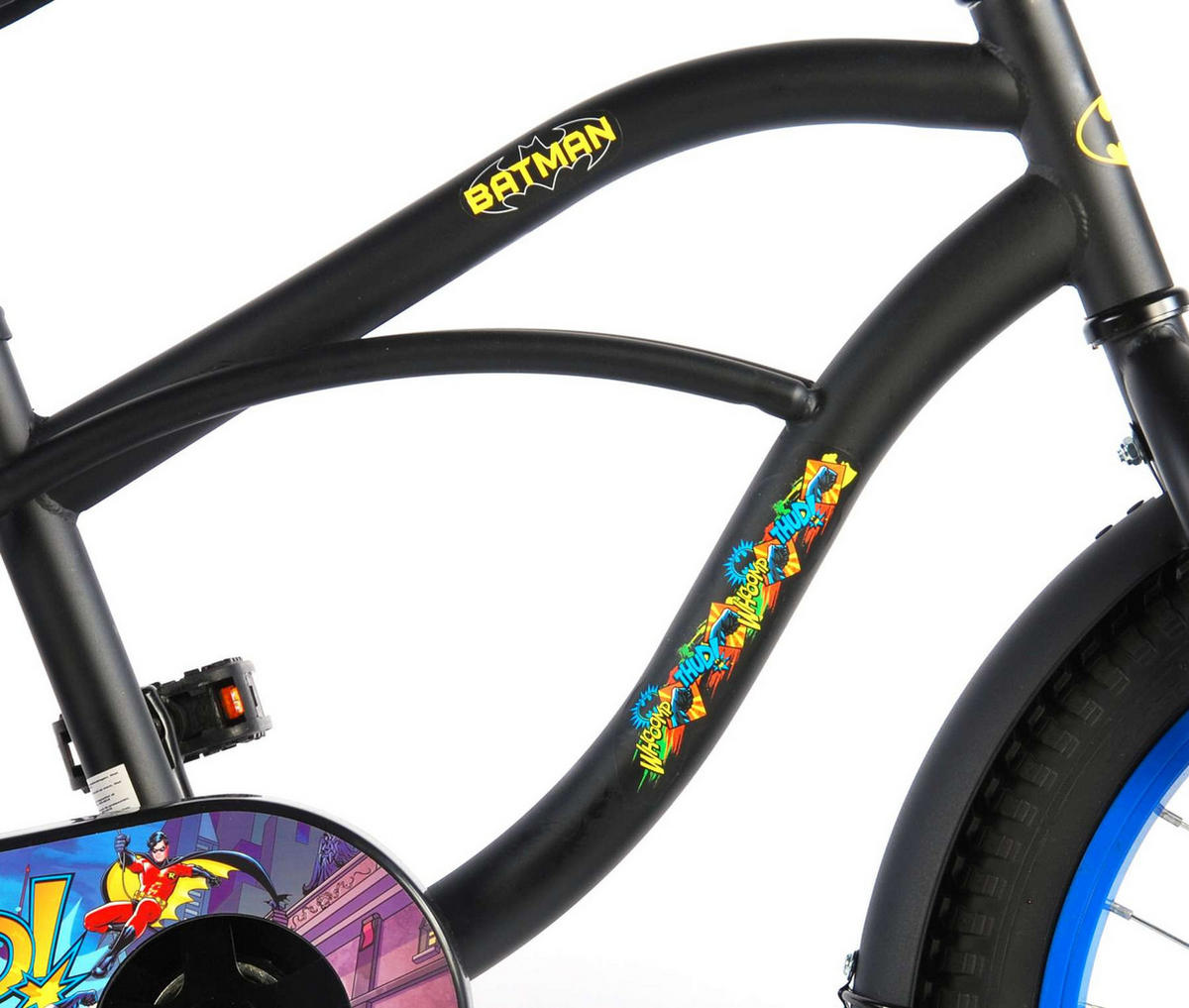 KINDERFAHRRAD Batman - Jungen - 18 Zoll - Rücktritt + Handbremse - Schwarz - Schwarz, Metall (65cm) - TPFSports
