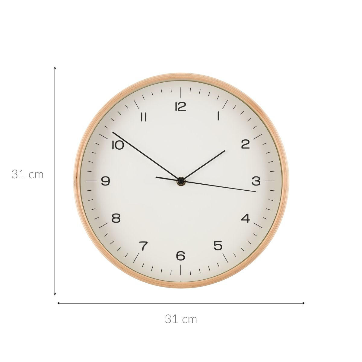 WANDUHR Sperrholz Ø 31 cm - Weiß, Holzwerkstoff (31/31/4.5cm)