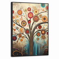 LEINWAND Bilder mit Rahmen - Baum - Baum des Lebens - Farbe - 50x70 - Braun, Textil (50/70cm) - MuchoWow