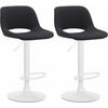 BARHOCKER 2er-Set JAKSON Schwarz Stoff Weiß - Schwarz, Textil/Metall (42/86/46cm) - DELUKE