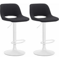 BARHOCKER 2er Set Stoff schwarz - Schwarz/Weiß, Textil/Metall (42/86/46cm) - CLP