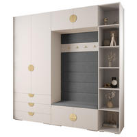 GARDEROBEN-SET 236,7/240/47 - Goldfarben/Schwarz, Holz/Kunststoff (240/236.7/47cm) - Abiks Möbel