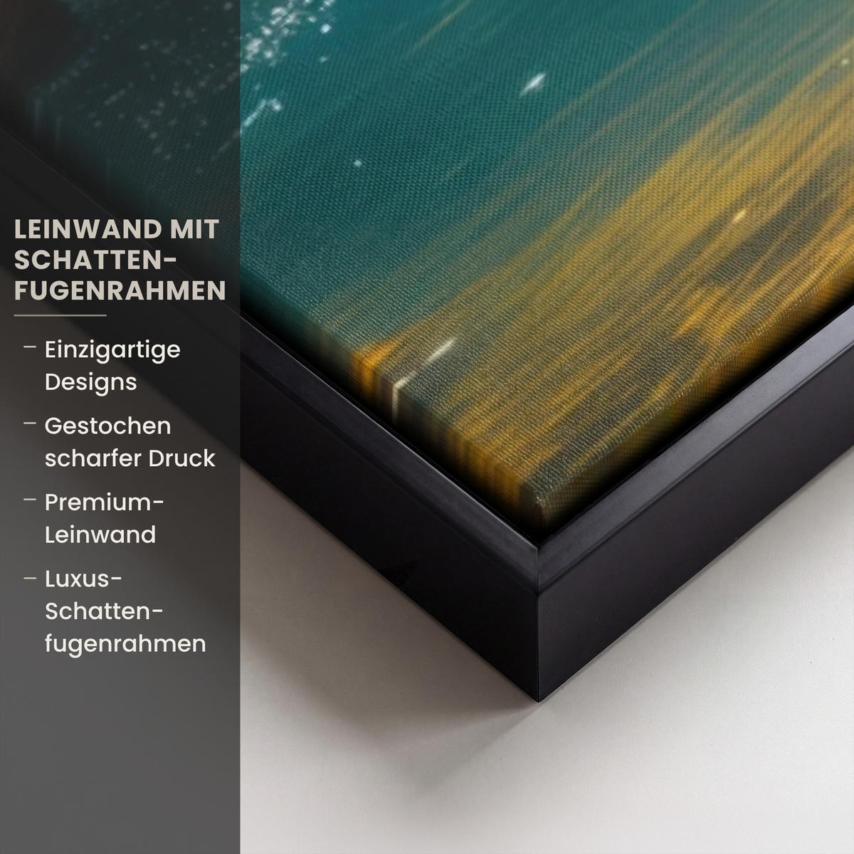 LEINWAND Bilder mit Rahmen - Wasserfall - Dschungel - Sonne - Grün - Natur - 60x90 - Grün, Textil (60/90cm) - MuchoWow