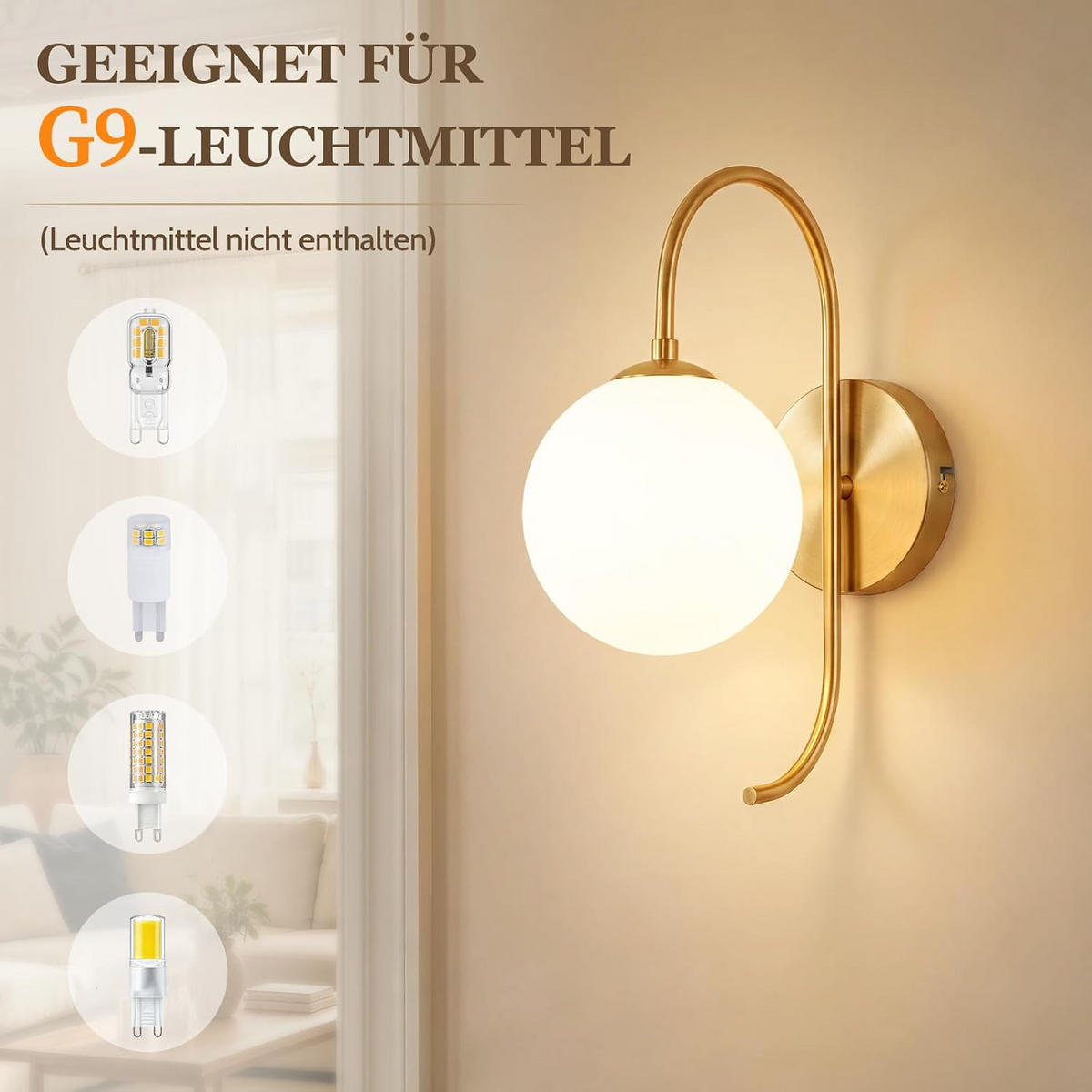 WANDLEUCHTE Erfurt II 26x15x36cm - Goldfarben, Metall (15/36/26cm) - Nettlife