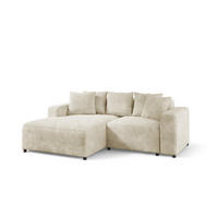ECKSOFA Megan Xs In Stoff Poso - Creme, Holzwerkstoff/Textil (240/165cm) - Fun Möbel