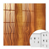 SCHLÜSSELBOX Weiß 30x30 cm – Türöffnung nach rechts - Holzwellen - Braun, Metall (30/30/5cm) - TULUP
