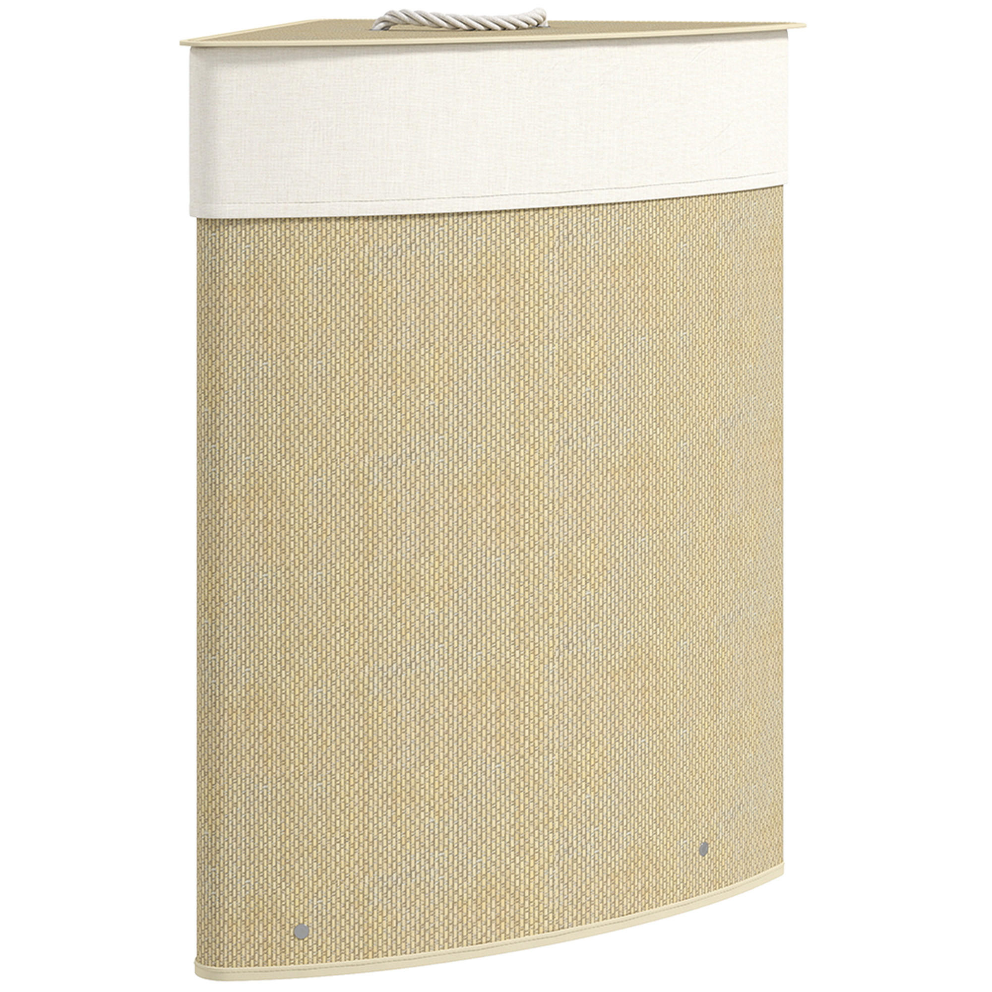 WÄSCHEKORB DE-18818 eckig mit Deckel & abnehmbarem Beutel Natur - Naturfarben, Naturmaterialien (35/60/35cm) - ComfortXL
