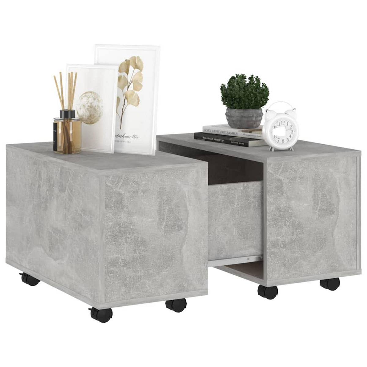 COUCHTISCH Betongrau 60x60x38 cm Holzwerkstoff - Hellgrau, Holzwerkstoff (60/60/38cm) - furnicato