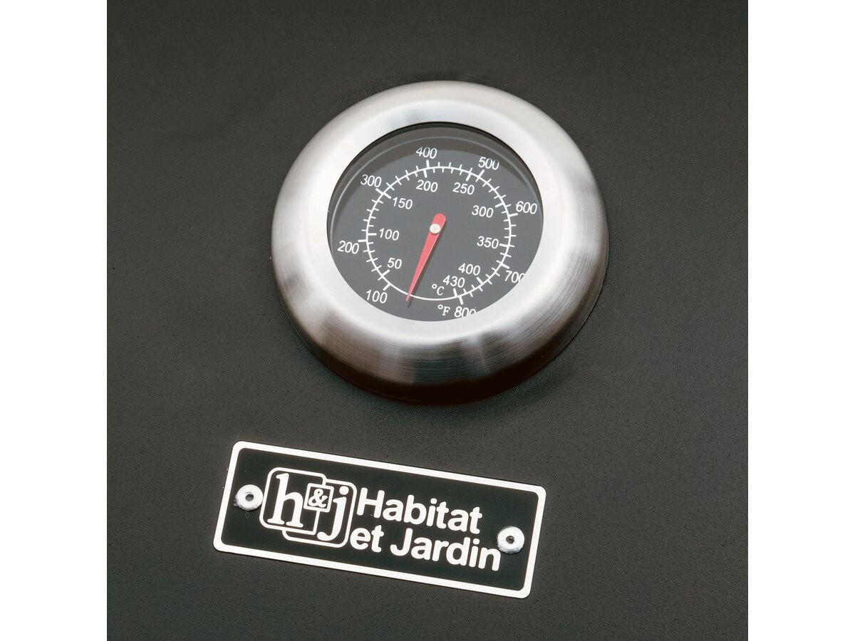 HOLZKOHLENGRILL vicomte Schwarz - Schwarz, Metall (46/123/92.5cm) - Habitat Garten