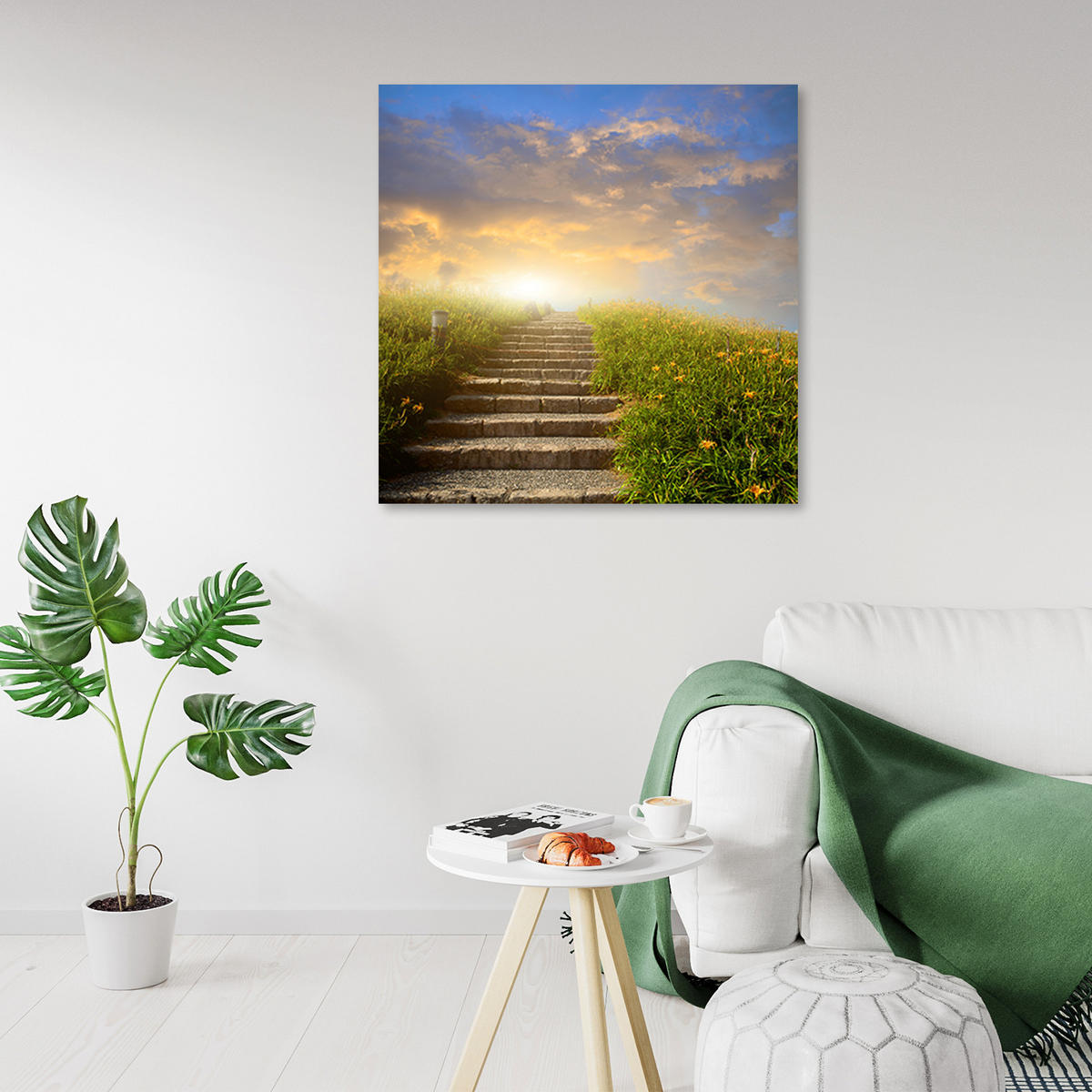 WANDBILD landschaften gelb - Gelb, Textil (40/40cm) - Feeby